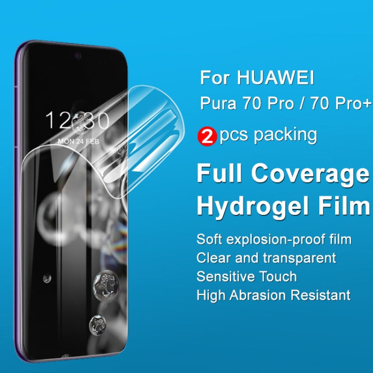 For Huawei Pura 70 Pro+ 2pcs imak Curved Full Screen Hydrogel Film Protector - Huawei Tempered Glass by imak | Online Shopping UK | buy2fix