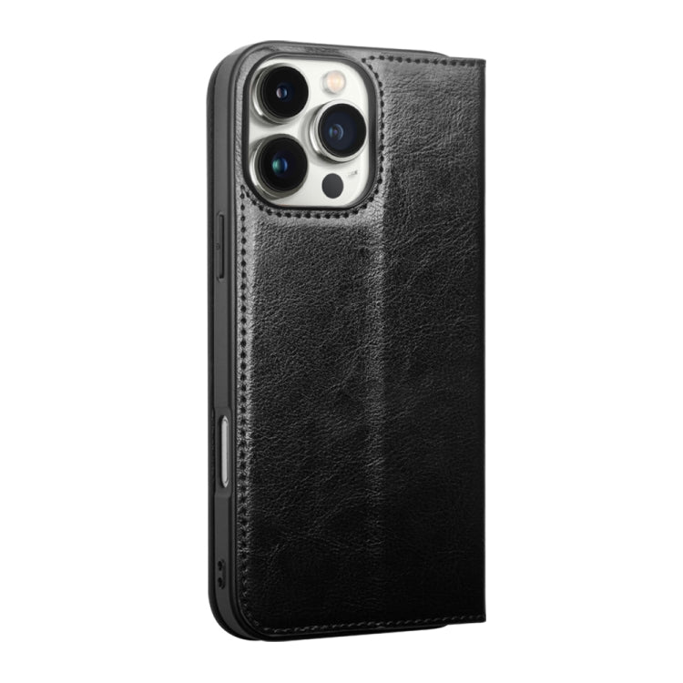 For iPhone 16 Pro Max QIALINO Classic Genuine Leather Phone Case(Black) - iPhone 16 Pro Max Cases by QIALINO | Online Shopping UK | buy2fix