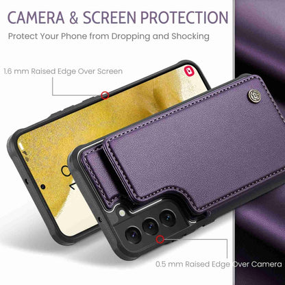 For Samsung Galaxy S22+ 5G CaseMe C22 Card Slots Holder RFID Anti-theft Phone Case(Purple) - Galaxy S22+ 5G Cases by CaseMe | Online Shopping UK | buy2fix