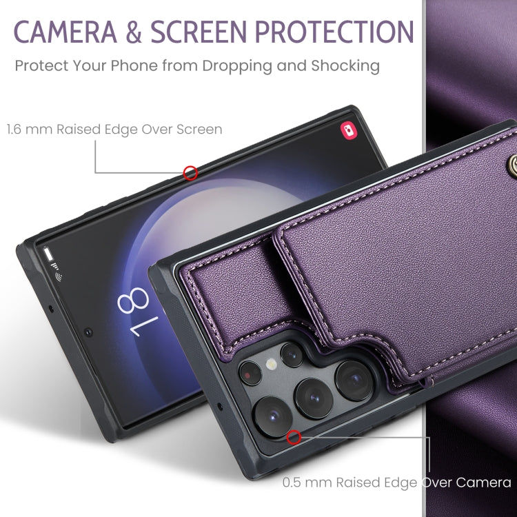 For Samsung Galaxy S23 Ultra 5G CaseMe C22 Card Slots Holder RFID Anti-theft Phone Case(Purple) - Galaxy S23 Ultra 5G Cases by CaseMe | Online Shopping UK | buy2fix