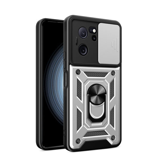 For Xiaomi Redmi K60 Ultra 5G Sliding Camera Cover Design TPU Hybrid PC Phone Case(Silver) - Redmi K60 Ultra Cases by buy2fix | Online Shopping UK | buy2fix