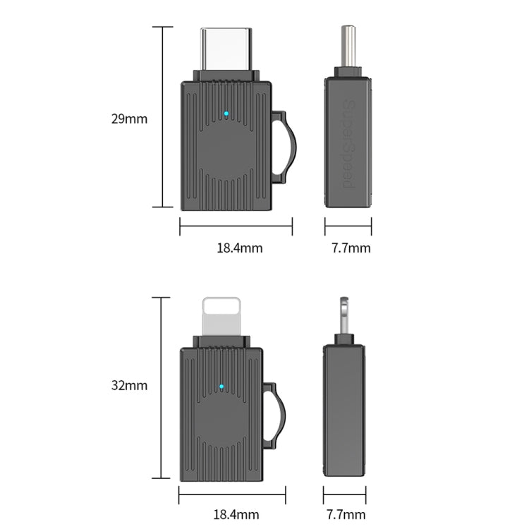 USB to USB-C / Type-C Multifunction Travel Case Shape Apapter(Light Gold) - Converter & Adapter by buy2fix | Online Shopping UK | buy2fix