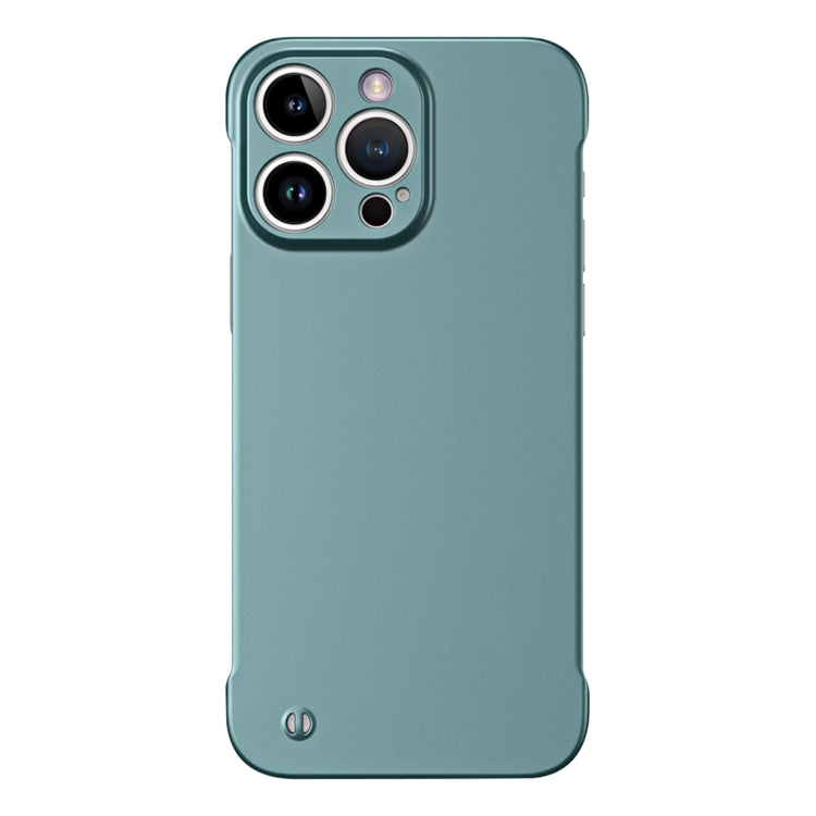 For iPhone 14 Pro Frameless Metallic Paint Hybrid PC Phone Case(Green) - iPhone 14 Pro Cases by buy2fix | Online Shopping UK | buy2fix