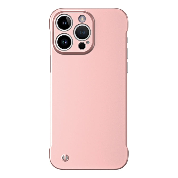 For iPhone 14 Pro Frameless Metallic Paint Hybrid PC Phone Case(Rose Gold) - iPhone 14 Pro Cases by buy2fix | Online Shopping UK | buy2fix