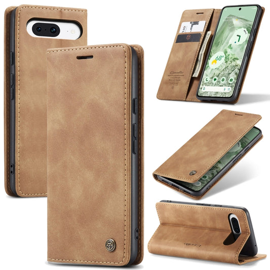 For Google Pixel 8A CaseMe 013 Multifunctional Horizontal Flip Leather Phone Case(Brown) - Google Cases by CaseMe | Online Shopping UK | buy2fix