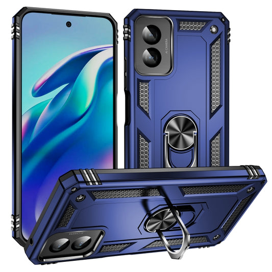 For Motorola Moto G Power 5G 2024 Shockproof TPU + PC Phone Case with Holder(Blue) - Motorola Cases by buy2fix | Online Shopping UK | buy2fix