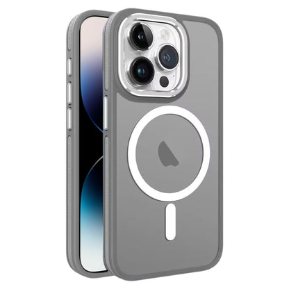 For iPhone 14 Pro Two-color Frosted MagSafe Magnetic Phone Case(Grey) - iPhone 14 Pro Cases by buy2fix | Online Shopping UK | buy2fix