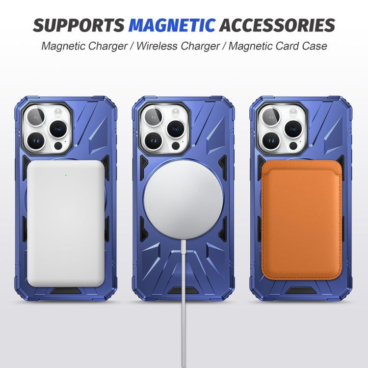 For iPhone 14 Pro Max MagSafe Magnetic Shockproof Phone Case with Ring Holder(Navy Blue) - iPhone 14 Pro Max Cases by buy2fix | Online Shopping UK | buy2fix