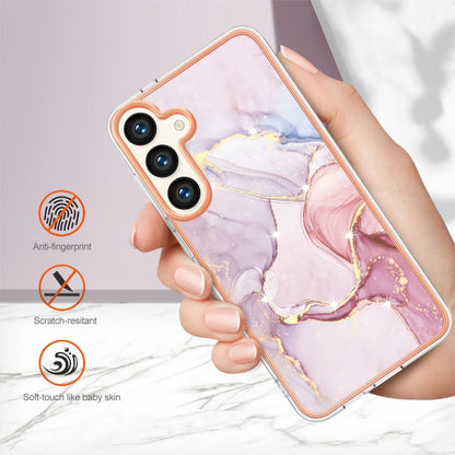 For Samsung Galaxy S24+ 5G Electroplating Marble Dual-side IMD Phone Case(Rose Gold 005) - Galaxy S24+ 5G Cases by buy2fix | Online Shopping UK | buy2fix