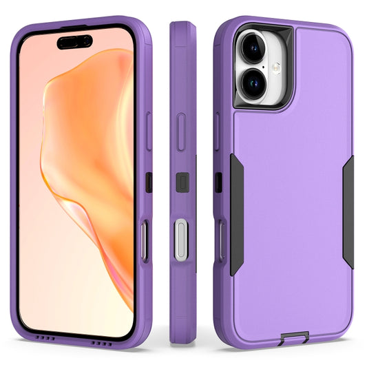 For iPhone 16 Plus 2 in 1 Magnetic PC + TPU Phone Case(Purple+Black) - iPhone 16 Plus Cases by buy2fix | Online Shopping UK | buy2fix