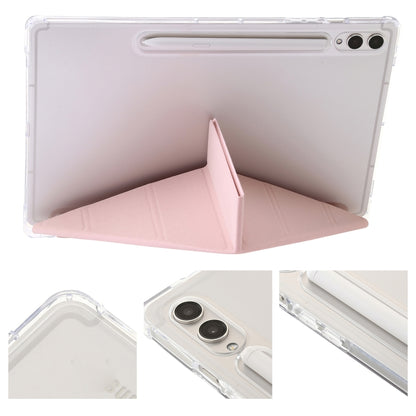 For Samsung Galaxy Tab S9 FE+ Clear Acrylic Deformation Leather Tablet Case(Pink) - Galaxy Tab S9 FE+ by buy2fix | Online Shopping UK | buy2fix