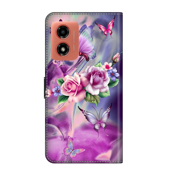 For Motorola Moto G04 Crystal 3D Shockproof Protective Leather Phone Case(Butterfly) - Motorola Cases by buy2fix | Online Shopping UK | buy2fix