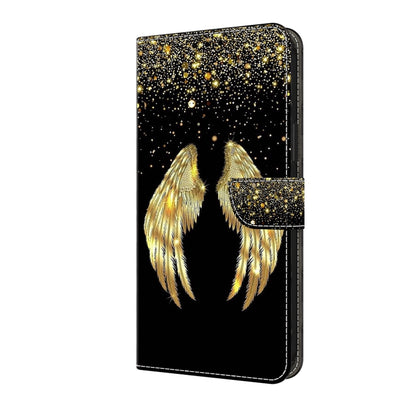 For Motorola Moto G34 Crystal 3D Shockproof Protective Leather Phone Case(Golden Wings) - Motorola Cases by buy2fix | Online Shopping UK | buy2fix