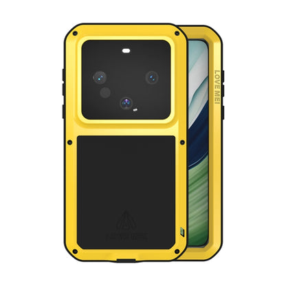 For Huawei Mate 60 LOVE MEI Metal Shockproof Life Waterproof Dustproof Phone Case(Yellow) - Huawei Cases by LOVE MEI | Online Shopping UK | buy2fix