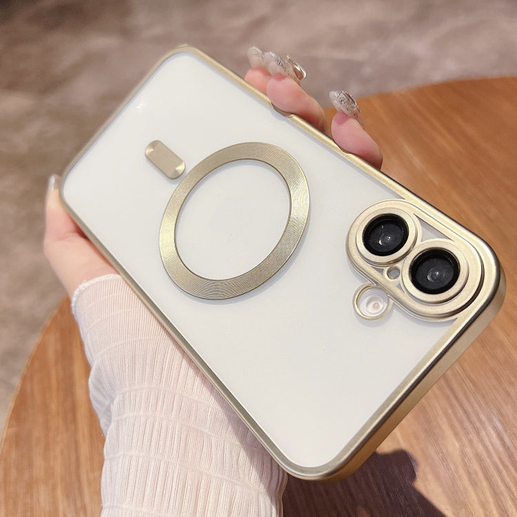 For iPhone 16 MagSafe Magnetic Frosted TPU Phone Case(Gold) - iPhone 16 Cases by buy2fix | Online Shopping UK | buy2fix