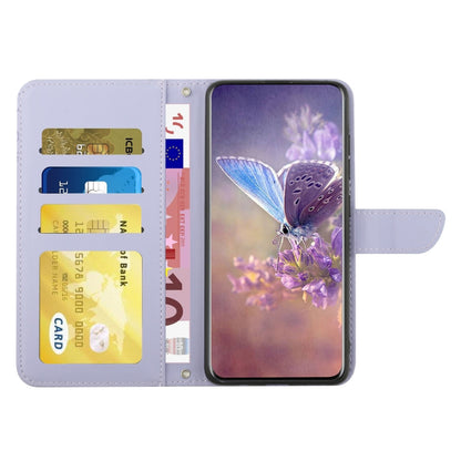 For Google Pixel 9 Pro XL Skin Feel Butterfly Embossed Flip Leather Phone Case(Purple) - Google Cases by buy2fix | Online Shopping UK | buy2fix