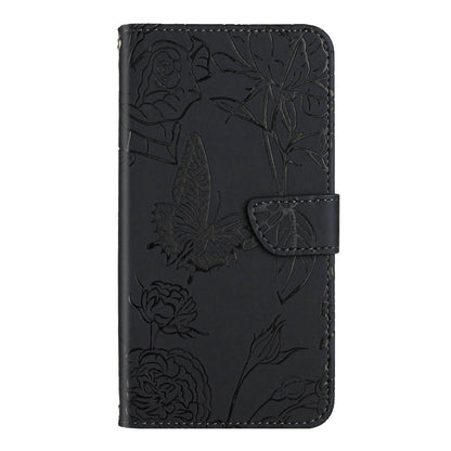 For Google Pixel 9 Pro XL Skin Feel Butterfly Embossed Flip Leather Phone Case(Black) - Google Cases by buy2fix | Online Shopping UK | buy2fix