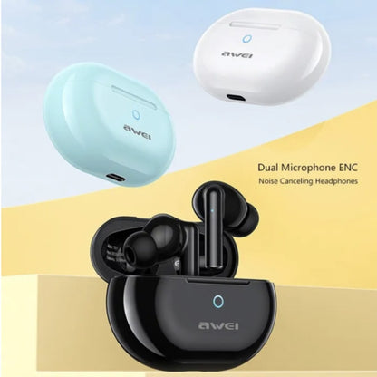 awei T61 Noise Reduction Dual Mic TWS Bluetooth Earbuds(Mint Green) - TWS Earphone by awei | Online Shopping UK | buy2fix