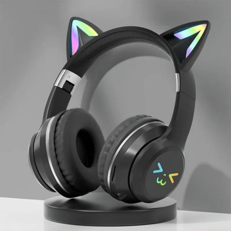 BT612 LED Cat Ear Single Sound Folding Bluetooth Earphone with Microphone(Black) - Headset & Headphone by buy2fix | Online Shopping UK | buy2fix