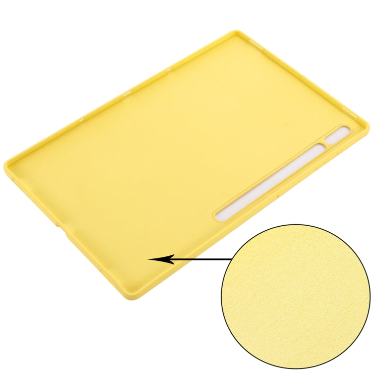 For Samsung Galaxy Tab S9 Ultra Pure Color Liquid Silicone Shockproof Tablet Case(Yellow) - Galaxy Tab S9 Ultra Cases by buy2fix | Online Shopping UK | buy2fix