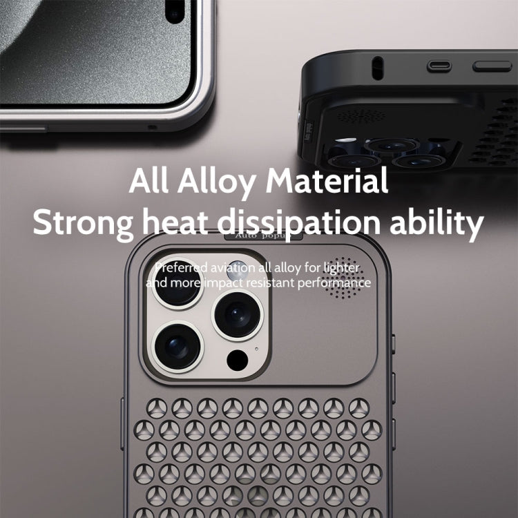 For iPhone 14 Pro R-JUST RJ58 Aromatherapy Metal Cooling Phone Case(Silver) - iPhone 14 Pro Cases by R-JUST | Online Shopping UK | buy2fix