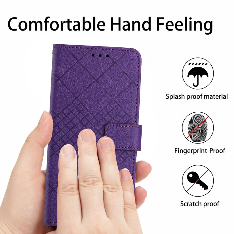 For Samsung Galaxy S23 FE 5G Rhombic Grid Texture Leather Phone Case(Purple) - Galaxy S23 FE 5G Cases by buy2fix | Online Shopping UK | buy2fix