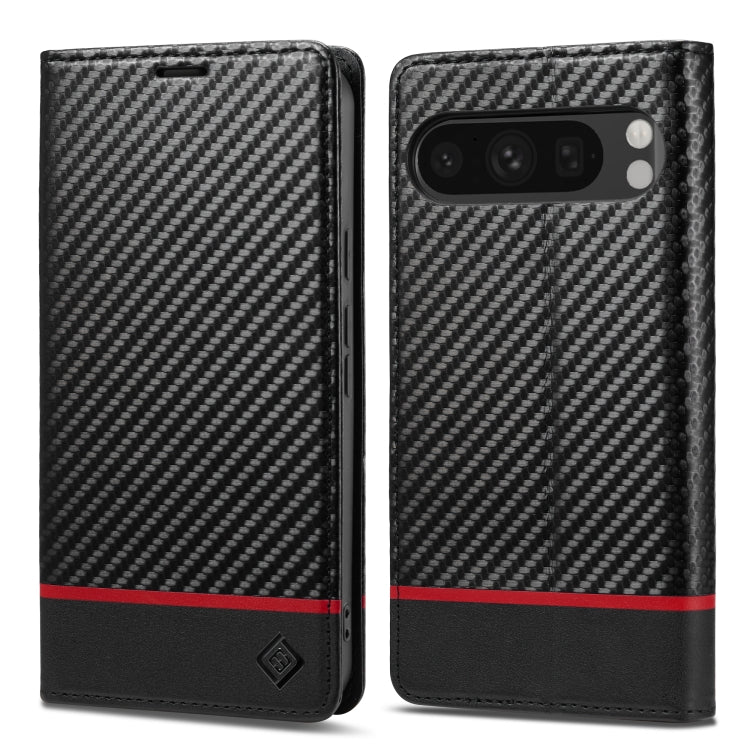 For Google Pixel 9 LC.IMEEKE Carbon Fiber Leather Phone Case(Horizontal Black) - Google Cases by LC.IMEEKE | Online Shopping UK | buy2fix