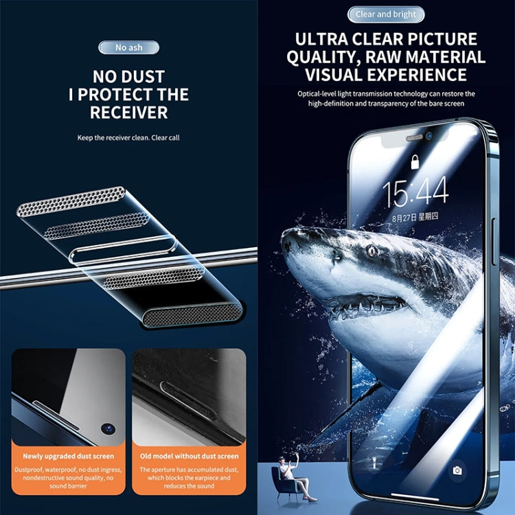 For iPhone 14 / 13 Pro / 13 Anti-peeping Fast Attach Dust-proof Anti-static Tempered Glass Film - iPhone 14 Tempered Glass by buy2fix | Online Shopping UK | buy2fix