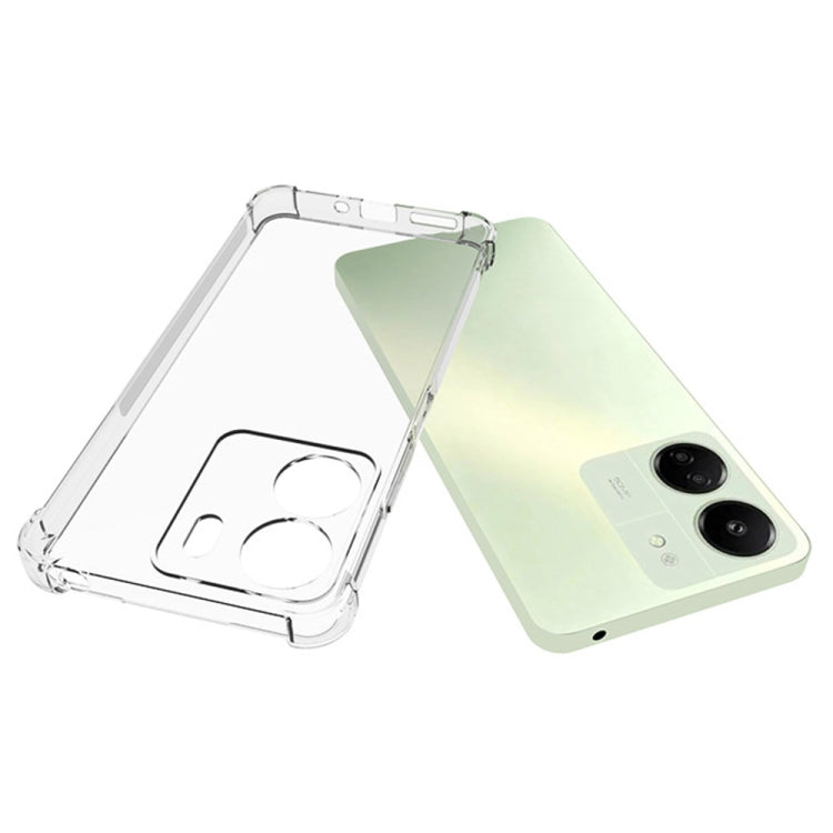 For Xiaomi Redmi 13C Shockproof Non-slip Thickening TPU Phone Case(Transparent) - 13C Cases by buy2fix | Online Shopping UK | buy2fix