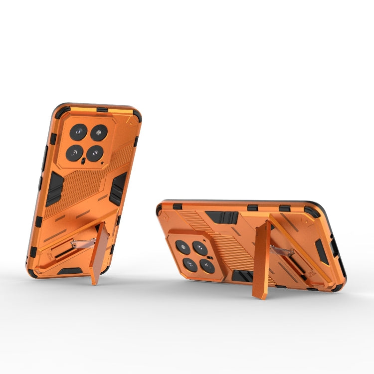 For Xiaomi 14 5G Punk Armor 2 in 1 PC + TPU Phone Case with Holder(Orange) - 14 Cases by buy2fix | Online Shopping UK | buy2fix