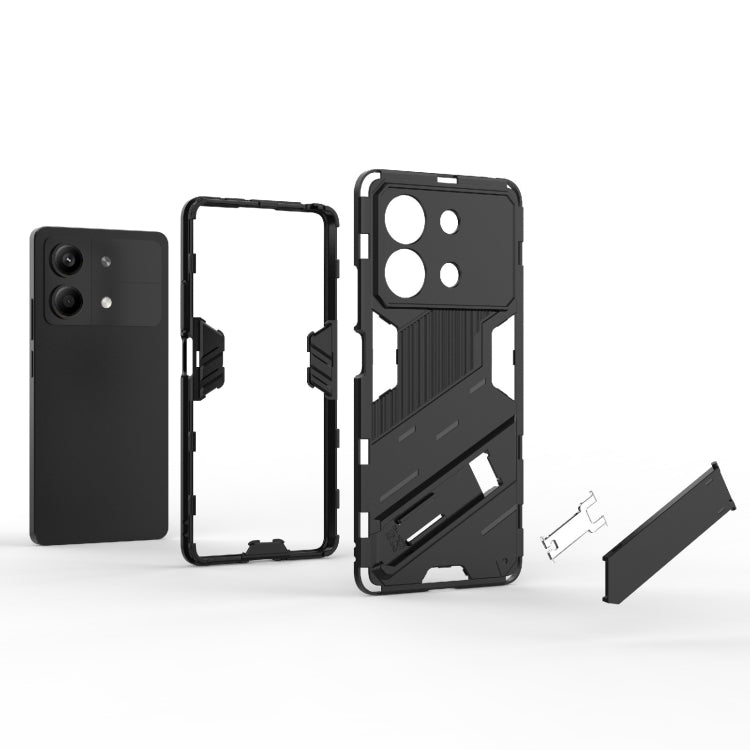 For Xiaomi Redmi Note 13R Pro 5G Punk Armor 2 in 1 PC + TPU Phone Case with Holder(Grey) - Xiaomi Cases by buy2fix | Online Shopping UK | buy2fix