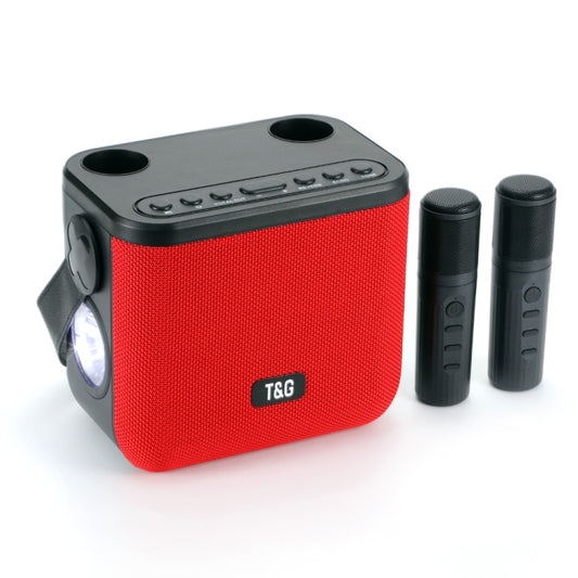 T&G TG545DK Home Handheld Dual-microphone KTV Wireless Bluetooth Speaker with Flashlight(Red) - Desktop Speaker by T&G | Online Shopping UK | buy2fix