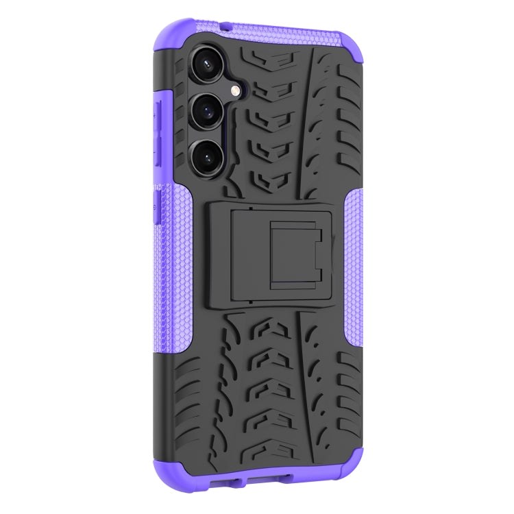 For Samsung Galaxy S23 FE 5G Tire Texture TPU + PC Phone Case with Holder(Purple) - Galaxy S23 FE 5G Cases by buy2fix | Online Shopping UK | buy2fix