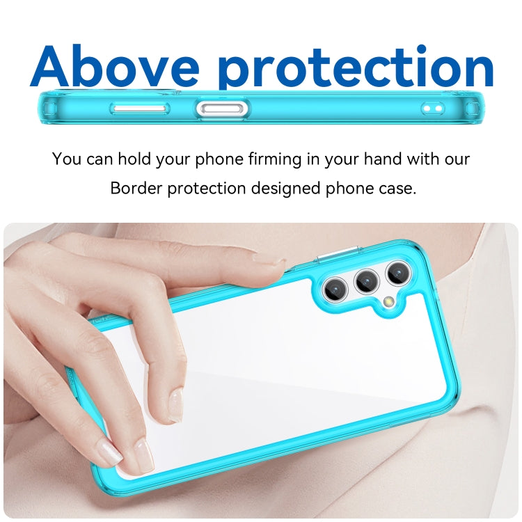 For Samsung Galaxy Jump 3 Colorful Series Acrylic Hybrid TPU Phone Case(Transparent Blue) - Galaxy Phone Cases by buy2fix | Online Shopping UK | buy2fix