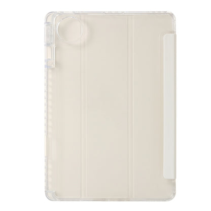 For Huawei Matepad 11 Pro 2024 Clear Acrylic 3-Fold Leather Tablet Case(White) - Huawei by buy2fix | Online Shopping UK | buy2fix