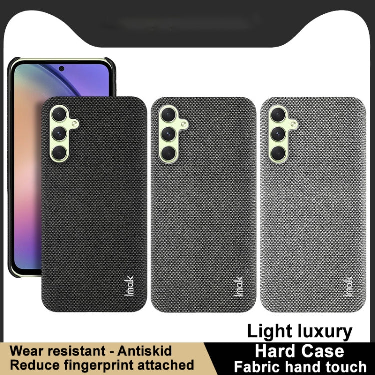 For Samsung Galaxy A34 5G imak Ruiyi Series Cloth Texture PU + PC Phone Case(Dark Grey) - Galaxy Phone Cases by imak | Online Shopping UK | buy2fix