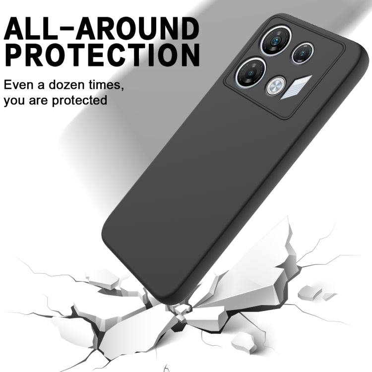 For Infinix GT 10 Pro Solid Color Liquid Silicone Dropproof Full Coverage Protective Case(Black) - Infinix Cases by buy2fix | Online Shopping UK | buy2fix
