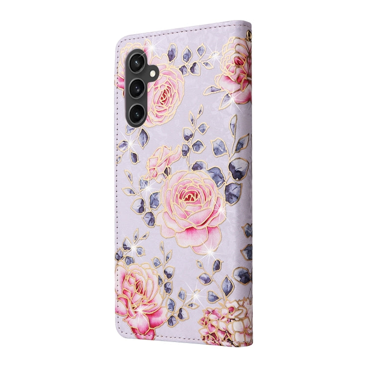 For Samsung Galaxy S23 FE 5G Bronzing Painting RFID Leather Case(Pastoral Rose) - Galaxy S23 FE 5G Cases by buy2fix | Online Shopping UK | buy2fix