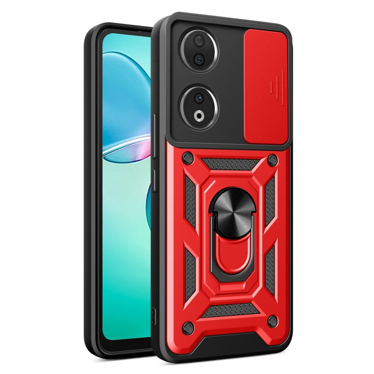 For Honor 90 5G Sliding Camera Cover Design TPU+PC Phone Case(Red) - Honor Cases by buy2fix | Online Shopping UK | buy2fix