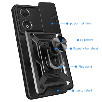 For Honor 90 5G Sliding Camera Cover Design TPU+PC Phone Case(Blue) - Honor Cases by buy2fix | Online Shopping UK | buy2fix