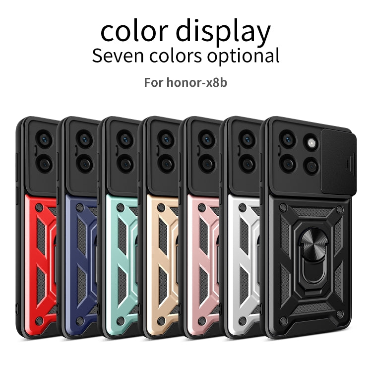 For Honor X8b Sliding Camera Cover Design TPU+PC Phone Case(Rose Gold) - Honor Cases by buy2fix | Online Shopping UK | buy2fix