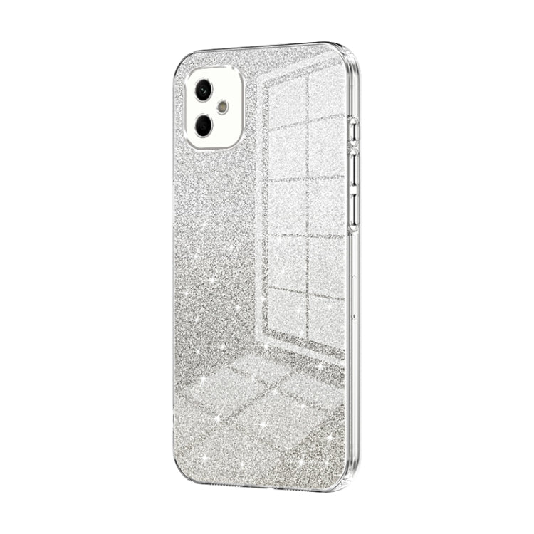 For Samsung Galaxy A05 Gradient Glitter Powder Electroplated Phone Case(Transparent) - Galaxy Phone Cases by buy2fix | Online Shopping UK | buy2fix