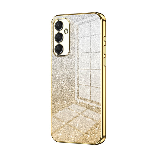 For Samsung Galaxy A24 4G Gradient Glitter Powder Electroplated Phone Case(Gold) - Galaxy Phone Cases by buy2fix | Online Shopping UK | buy2fix