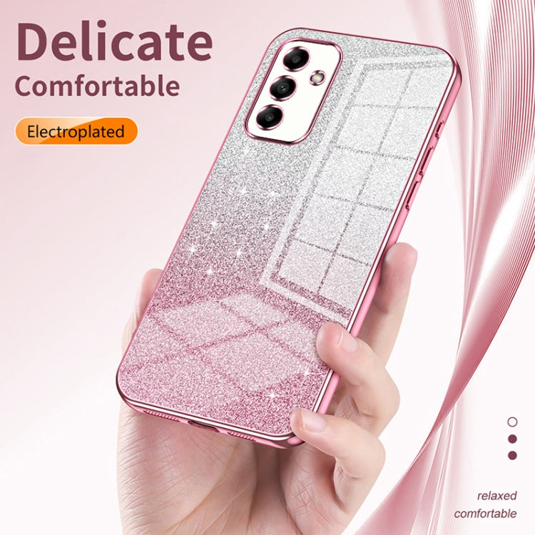 For Samsung Galaxy A32 4G Gradient Glitter Powder Electroplated Phone Case(Transparent) - Galaxy Phone Cases by buy2fix | Online Shopping UK | buy2fix