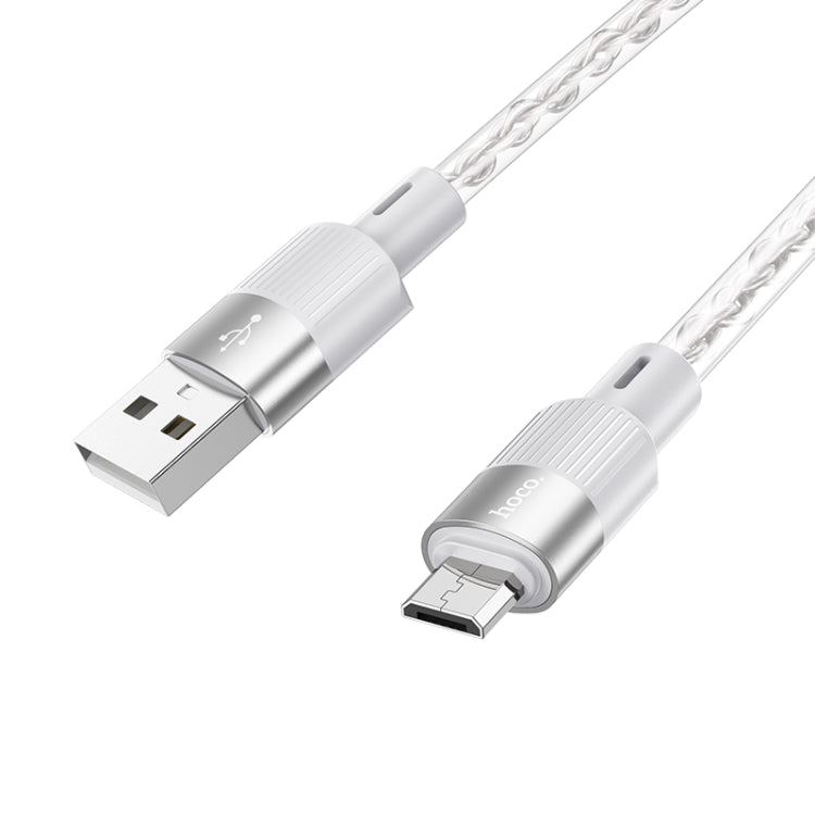 hoco X99 Crystal Junction 2.4A USB to Micro USB Silicone Charging Data Cable, Length:1m(Grey) - Micro USB Cable by hoco | Online Shopping UK | buy2fix