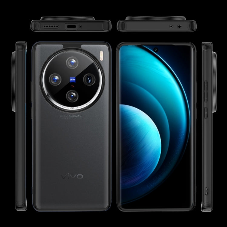 For vivo X100 Pro Armor Clear TPU Hybrid PC Phone Case(Matte Black) - X100 Pro Cases by buy2fix | Online Shopping UK | buy2fix