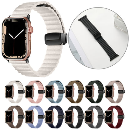 For Apple Watch SE 2022 40mm Water Ripple Magnetic Folding Buckle Watch Band, Style: Bold Version(Denim Blue) - Watch Bands by buy2fix | Online Shopping UK | buy2fix