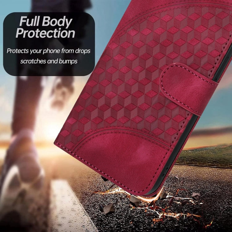 For iPhone 16 Pro Max YX0060 Elephant Head Embossed Phone Leather Case with Lanyard(Rose Red) - iPhone 16 Pro Max Cases by buy2fix | Online Shopping UK | buy2fix