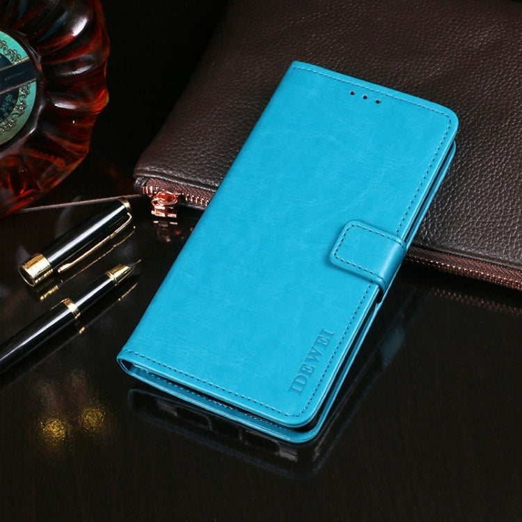 For Samsung Galaxy S24 Ultra 5G idewei Crazy Horse Texture Leather Phone Case(Sky Blue) - Galaxy S24 Ultra 5G Cases by idewei | Online Shopping UK | buy2fix