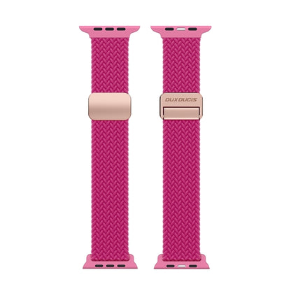 For Apple Watch Series 10 46mm DUX DUCIS Mixture Pro Series Magnetic Buckle Nylon Braid Watch Band(Raspberry Color) - Watch Bands by DUX DUCIS | Online Shopping UK | buy2fix